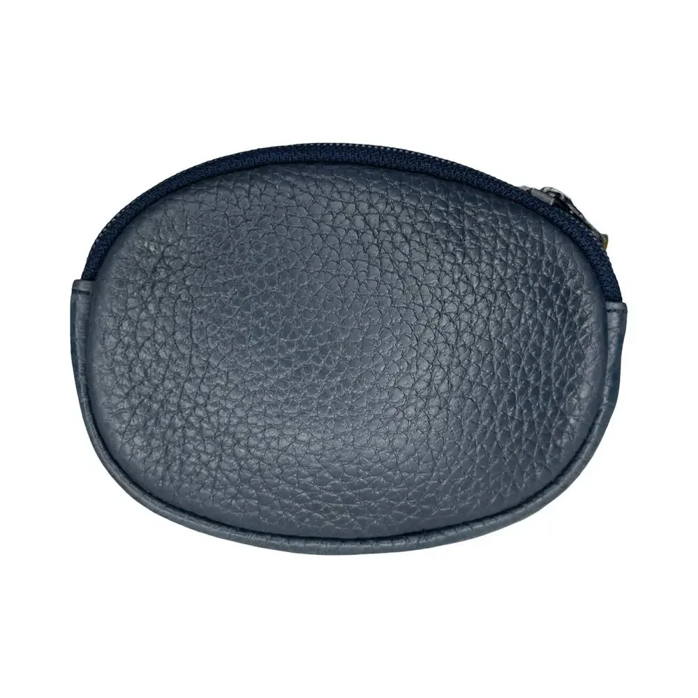 Christian Dior Navy Pebbled Leather Coin Purse Wallet Vintage Made in France